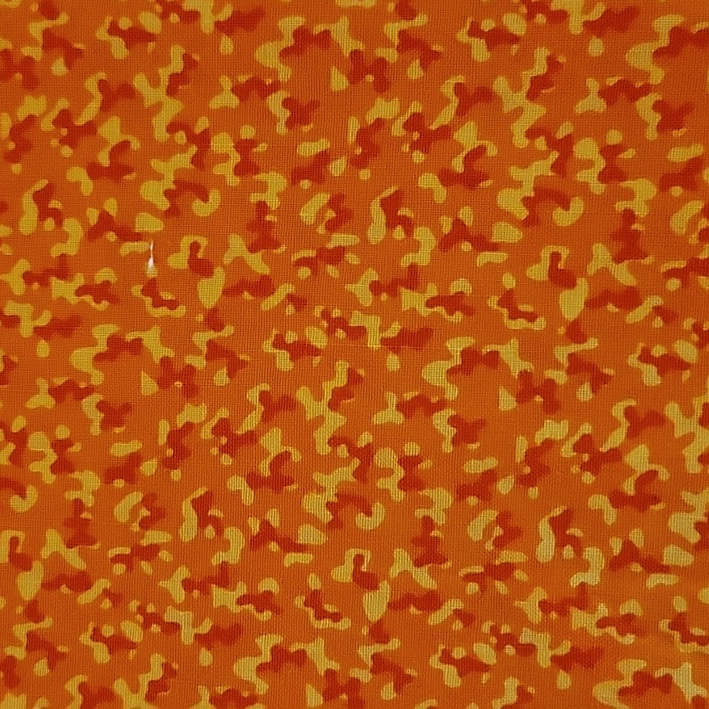 Orange, red,and yellow camo calico fabric 0.54 yard